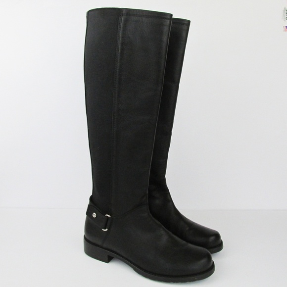 Stuart Weitzman | Numount Black Leather Knee Boots - Picture 1 of 6
